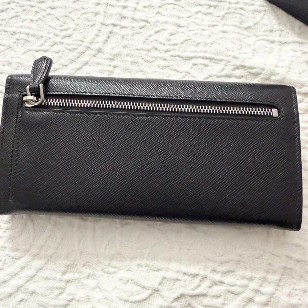 Prada Robot Black and Pink Embellished Saffiano Leather Wallet AUTHENTIC (Rare) - Picture 4 of 11